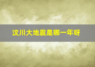 汶川大地震是哪一年呀