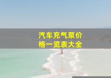 汽车充气泵价格一览表大全