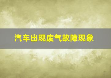 汽车出现废气故障现象