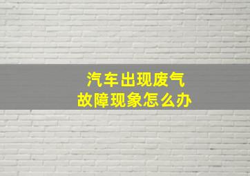 汽车出现废气故障现象怎么办