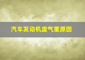 汽车发动机废气重原因