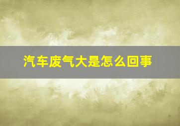 汽车废气大是怎么回事