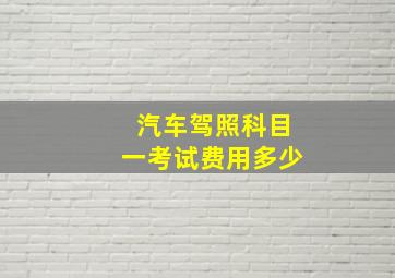 汽车驾照科目一考试费用多少