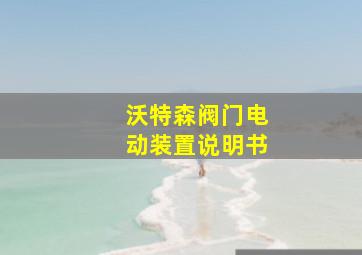 沃特森阀门电动装置说明书