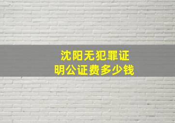 沈阳无犯罪证明公证费多少钱