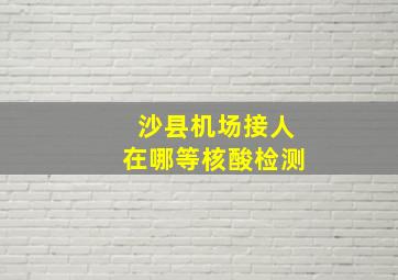 沙县机场接人在哪等核酸检测