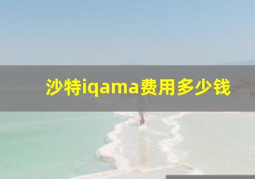 沙特iqama费用多少钱