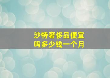 沙特奢侈品便宜吗多少钱一个月