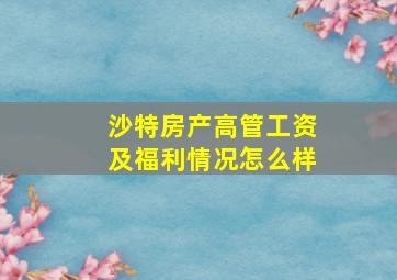 沙特房产高管工资及福利情况怎么样