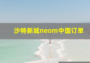 沙特新城neom中国订单