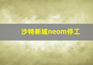 沙特新城neom停工