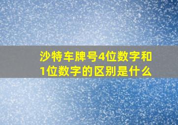 沙特车牌号4位数字和1位数字的区别是什么