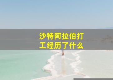 沙特阿拉伯打工经历了什么