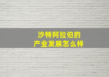 沙特阿拉伯的产业发展怎么样