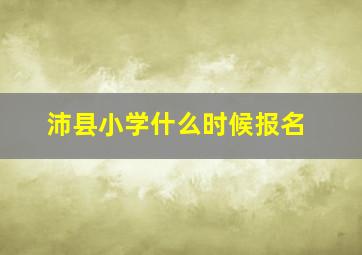 沛县小学什么时候报名