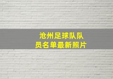 沧州足球队队员名单最新照片