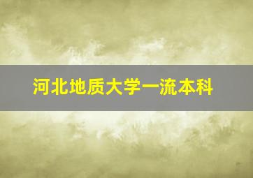 河北地质大学一流本科