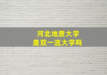 河北地质大学是双一流大学吗