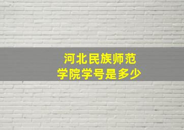 河北民族师范学院学号是多少