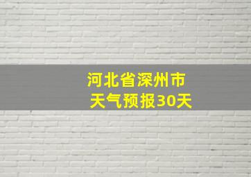 河北省深州市天气预报30天