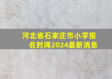 河北省石家庄市小学报名时间2024最新消息