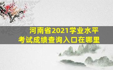 河南省2021学业水平考试成绩查询入口在哪里