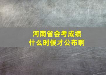 河南省会考成绩什么时候才公布啊