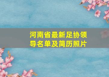 河南省最新足协领导名单及简历照片