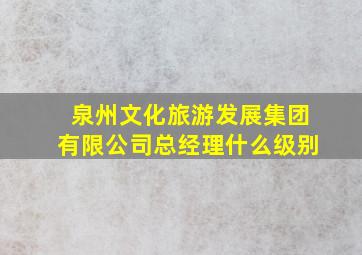 泉州文化旅游发展集团有限公司总经理什么级别