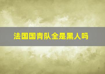 法国国青队全是黑人吗