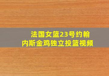 法国女篮23号约翰内斯金鸡独立投篮视频