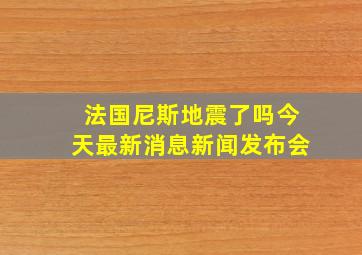 法国尼斯地震了吗今天最新消息新闻发布会