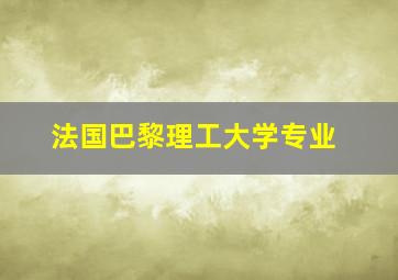 法国巴黎理工大学专业