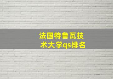 法国特鲁瓦技术大学qs排名