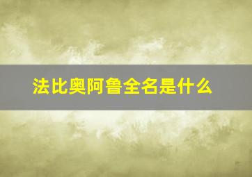 法比奥阿鲁全名是什么