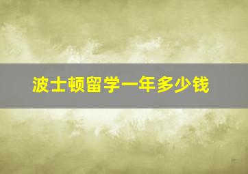 波士顿留学一年多少钱