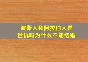 波斯人和阿拉伯人是世仇吗为什么不能结婚