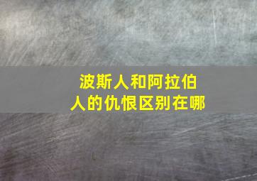 波斯人和阿拉伯人的仇恨区别在哪