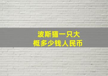 波斯猫一只大概多少钱人民币