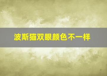 波斯猫双眼颜色不一样