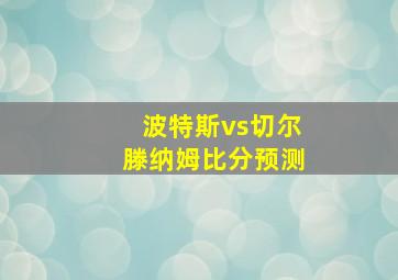 波特斯vs切尔滕纳姆比分预测