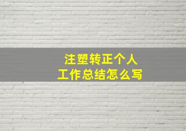 注塑转正个人工作总结怎么写