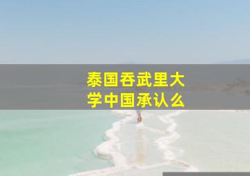 泰国吞武里大学中国承认么