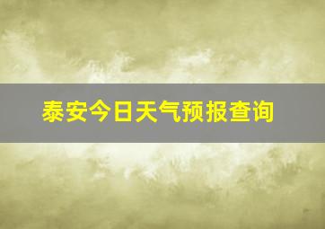 泰安今日天气预报查询