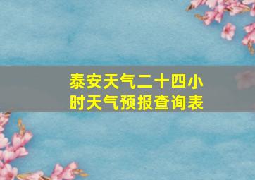 泰安天气二十四小时天气预报查询表