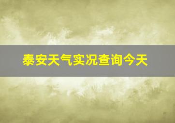 泰安天气实况查询今天