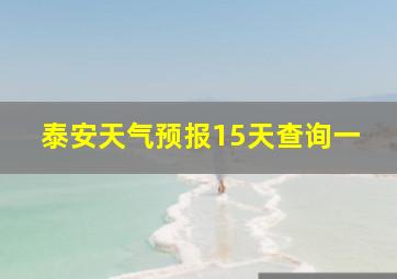 泰安天气预报15天查询一