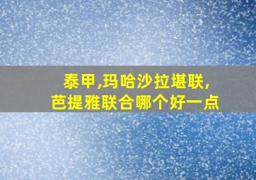 泰甲,玛哈沙拉堪联,芭提雅联合哪个好一点