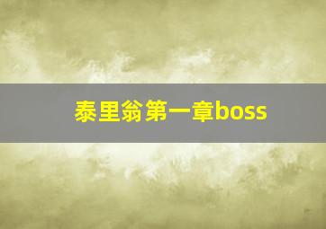 泰里翁第一章boss