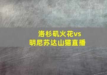 洛杉矶火花vs明尼苏达山猫直播